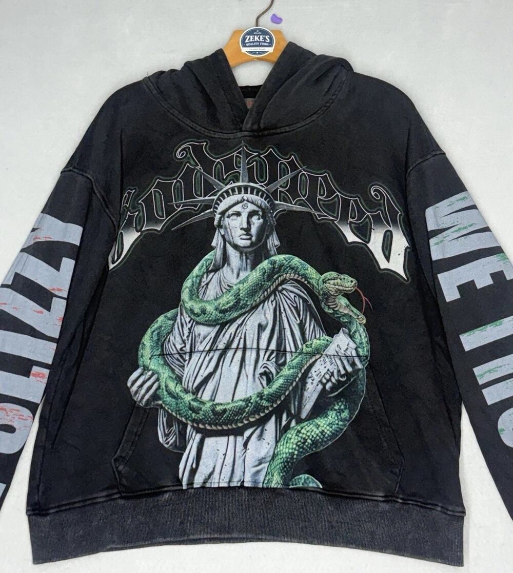 Men’s Godspeed Top 5 Slizzy VVS Hoodie Black Wash G-T5SVVSHBW. Size S 168 Of 555